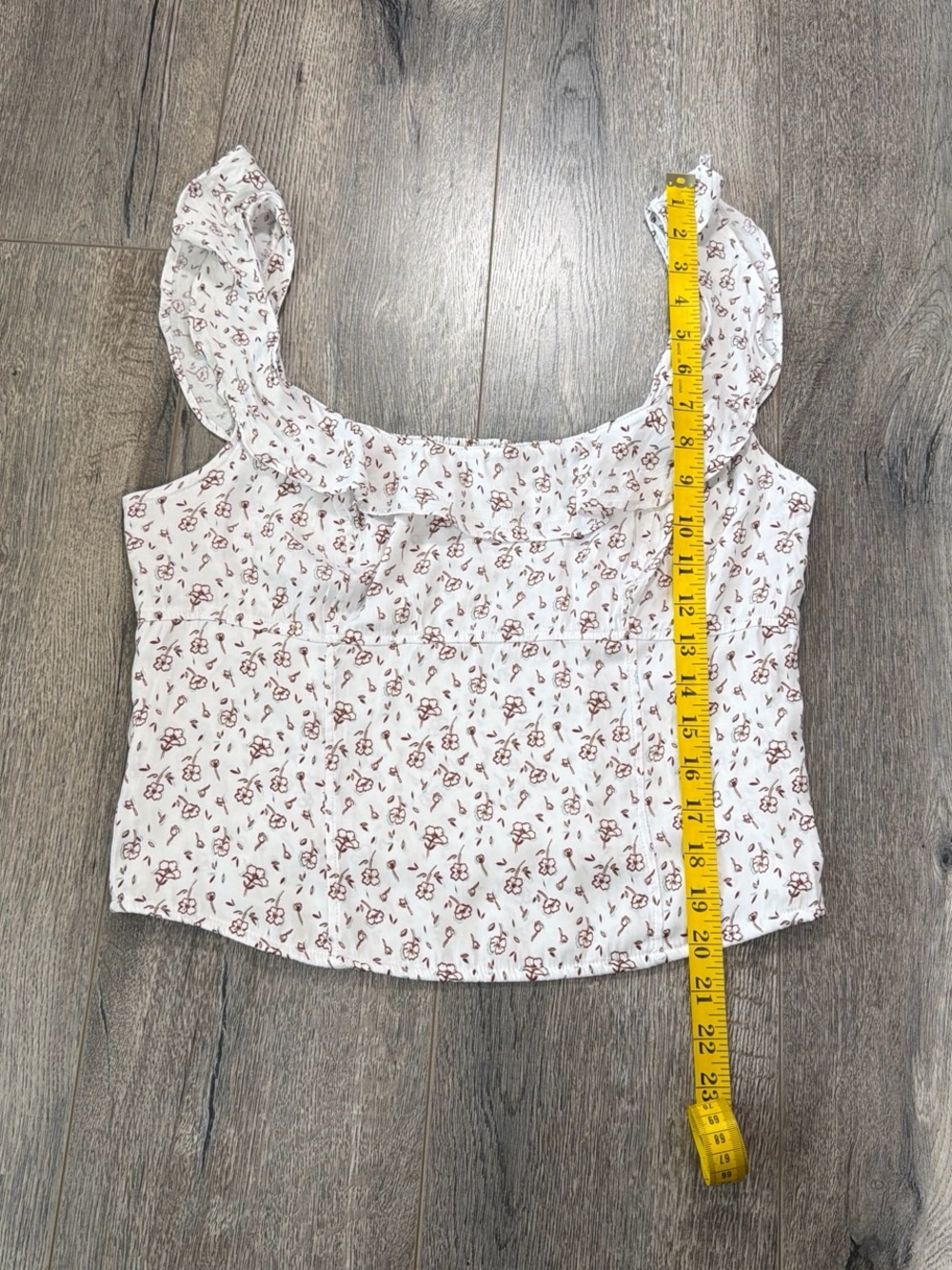 Free People White Floral Ruffle-Trim Camisole - Picture 5 of 8